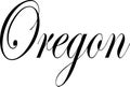 Oregon text sign illustration