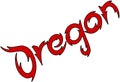 Oregon text sign illustration