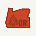 Oregon Trees and Map Outline Symbol Royalty Free Stock Photo