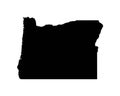 Oregon US Map. OR USA State Map. Black and White Oregonian State Border Boundary Line Outline Geography Territory Shape Vector Ill