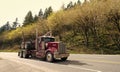 Oregon, USA - April 05, 2021: kenworth hauler truck semi trailer for transporting on highway road.