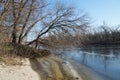 Panorama of the Orel River in early spring.