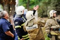 Orel, Russia, August 29, 2017: Collapse of old apartment house. Royalty Free Stock Photo