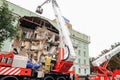 Orel, Russia, August 29, 2017: Collapse of old apartment house.