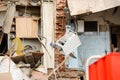 Orel, Russia, August 29, 2017: Collapse of old apartment house. Royalty Free Stock Photo