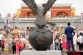 Orel, Russia - August 03, 2016: Eagle statue opening ceremony. C Royalty Free Stock Photo