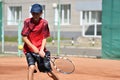 Orenburg, Russia - August 15, 2017 year: Boys playing tennis