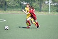 Orenburg, Russia - 12 June 2019 year: Girls play football