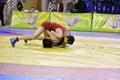 Orenburg, Russia 15 March 16, 2017 year: Boys compete in freestyle wrestling