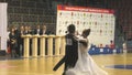 Orenburg, Russia - November 02-03, 2019: Girl and young man compete in sports dances