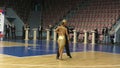 Orenburg, Russia - November 02-03, 2019: Girl and young man compete in sports dances