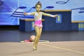 Orenburg, Russia - November 25, 2017 year: girls compete in rhythmic gymnastics