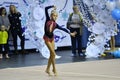 Orenburg, Russia - November 25, 2017 year: girls compete in rhythmic gymnastics