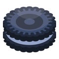 Oreo cookie icon, isometric style