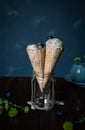 Oreo handmade icecream with some blueberries