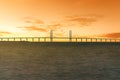 Oresund Bridge connecting Denmark and Sweden at sunset - Malmo, Sweden Royalty Free Stock Photo