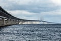 Oresund Bridge connecting Sweden and Denmark. Royalty Free Stock Photo