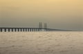 Oresund Bridge on sunset, Sweden, Malmo. Royalty Free Stock Photo