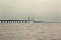 Oresund Bridge on sunset, Sweden, Malmo. Royalty Free Stock Photo