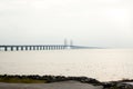 Oresund Bridge on sunset, Sweden, Malmo. Royalty Free Stock Photo