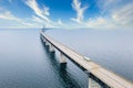 Oresundsbron bridge connecting Denmark and Sweden over the sea