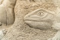 OREWA, NZ - MAR 23: Sand Sculpture of a LIzard Head at the Orewa Sand Castle Competition Mar 23 2019