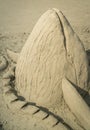 OREWA, NZ - MAR 23: Sand Sculpture of a Whale at the Orewa Sand Castle Competition Mar 23 2019 Royalty Free Stock Photo