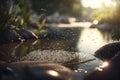 orful Nature Scene: Mayflies and Mosquitoes Dance on a Bokeh River in Hyper-Detailed Unreal Engine 5 Cinematic