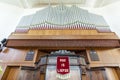 Organ with banner God is lOve God is liefde of the Dutch Reformed church in Swellendam, Western Cape, South Africa Royalty Free Stock Photo