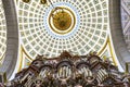 Organ Basilica Ornate Coloful Ceiling Puebla Cathedral Mexico Royalty Free Stock Photo