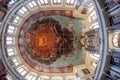 Organ and ceiling fresco in the Sheldonian Theatre. Oxford. England Royalty Free Stock Photo