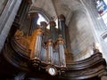 The organ church in the Church of Saint Merri in Paris, France Royalty Free Stock Photo