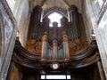 The organ church in the Church of Saint Merri in Paris, France Royalty Free Stock Photo