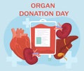 Organ donation day vector concept Royalty Free Stock Photo