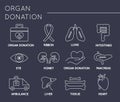 Organ Donation icon set