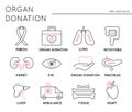 Organ Donation icon set