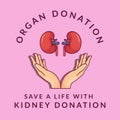 organ donation. kidney donation. donate your kidney to save a life. vector illustration icon design