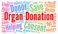 Organ donation word cloud Royalty Free Stock Photo