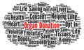 Organ donation word cloud Royalty Free Stock Photo