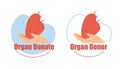 Organ Donor, Heart Donation Flat Vector Icons Set