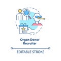 Organ donor recruiter concept icon