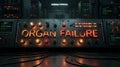 Organ Failure Warning Lights on Vintage Control Panel - System Shutdown Royalty Free Stock Photo