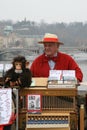 The organ grinder and a monkey.