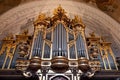 Organ in Interior of the famous baroque St. Charles Church Karlskirche\' in Vienna, Austria Royalty Free Stock Photo