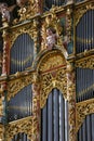 Organ in the New Cathedral of Salamanca Royalty Free Stock Photo