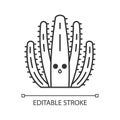 Organ pipe cactus cute kawaii linear character