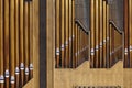 Organ pipe detail on Helsinki rock church. Temppeliaukio Royalty Free Stock Photo