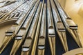 Organ pipes in church Royalty Free Stock Photo