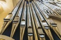 Organ pipes in church Royalty Free Stock Photo