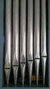 Organ pipes closeuup Royalty Free Stock Photo